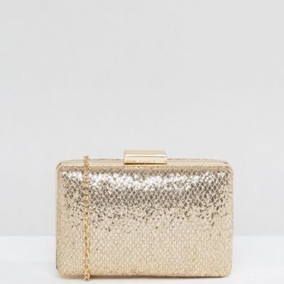 Chi Chi London Handbags - Chi Chi London Metallic Scale Box Clutch Bag